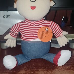 Source Unknown Red and Blue Striped Stuffed Toy